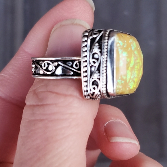 ***Sale*** New Triplet Opal 925 Silver Ring. - Picture 13 of 16